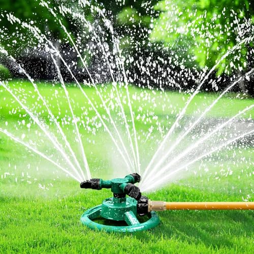 Sprinklers for Yard, Water Sprinkler for Lawn, 360 Degree Rotating Lawn Sprinkler for Yard Large Area, Sprinklers for Kids, Pets Playing - color: Green