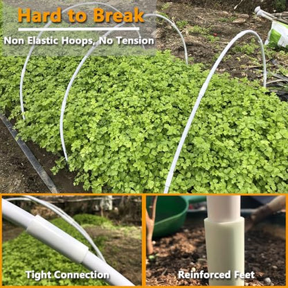 Garden Hoops DIY Kit – Rust-Free Material | Heavy-Duty | Weather Resistant | Chicken Tunnel Frame | 6 Sets of 9Ft Long Grow Tunnel Frame for 1’, 2’, 3’, 4’ or Wider Raised Beds - style: DIY Kit