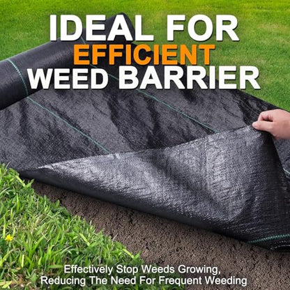 Winisok 5FT x 100FT Weed Barrier Landscape Fabric, 3.2oz Woven Garden Cloth, Heavy Duty Breathable Ground Cover for Landscaping, Gardening and Farming - size: 5FT x 100FT