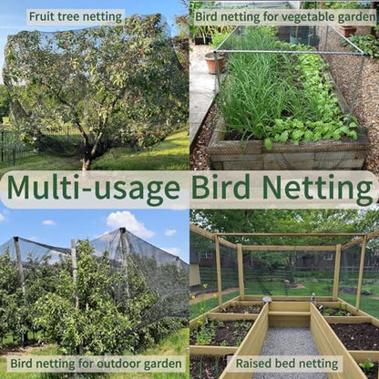 10x30ft Bird Netting for Chicken Coop, 1/2" Mesh Chicken Netting Cover - size: 10x30FT-1/2"