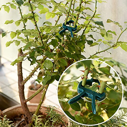 PERSZEN Plant Support Clips, 120 PCS Gentle Flower Plant Clamps for Supporting Vine Climbing Plants, Gardening Lever Loop Gripper Clips Help Stems Vines Grow Straight Upright, 2 Sizes in one Pack - size: 120