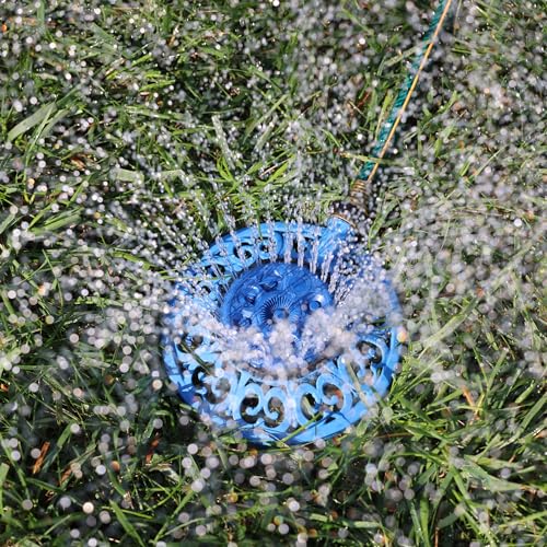 Melnor 65102-AMZ Sprout Metal 8-Pattern Sprinkler and QuickConnect Product Adapter Amazon Bundle, Blueberry Blue - color: Blueberry Blue