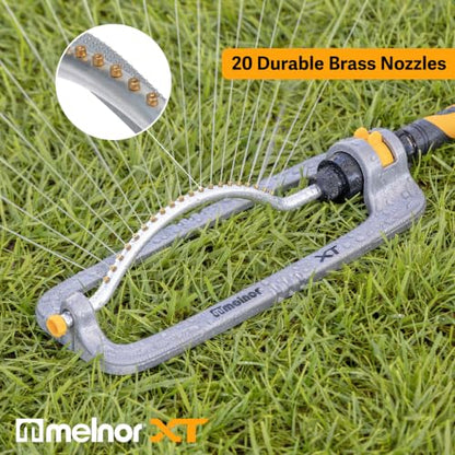 Melnor 65118-AMZ XT Metal Turbo Oscillating Sprinkler with QuickConnect Product Adapter Amazon Bundle, 4000 sq. ft. Coverage - size: 1-Way Adjustable, style: Metal Base