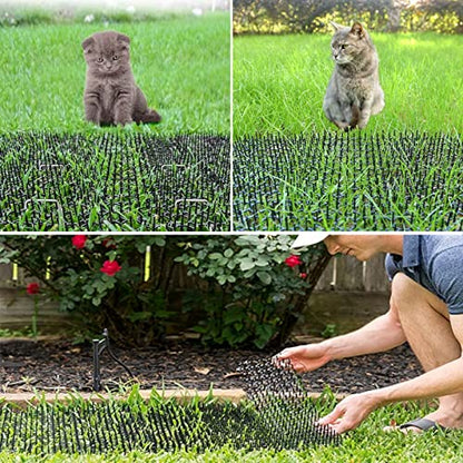 SENENQU 13FT x 12 In Cat Scat Mat with Spikes and 8 Garden Staples, Scat Mats for Cat Indoor, Cats Scats Mats Anti-Cats Deterrent Mat Prickle Strips Home Spike Deterrent for Outdoor Garden Window Sofa