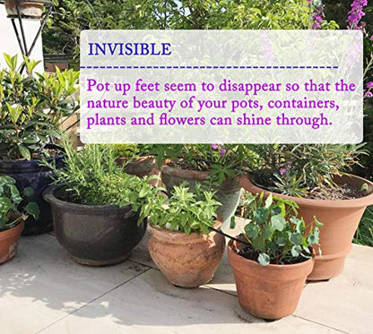 24 Pack Invisible Pot Feet with Enhanced Non-Slip Surface Grip Plant Pots and Flowers, Solid Rubber Pots Risers, Pot Lifters for Indoor or Outdoor Planters