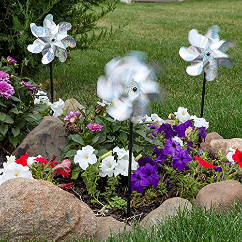 Tapix Bird Blinder Pinwheels (20 Pack) 15 inch Pinwheel Bird Deterrent, Holographic Pin Wheels for Yard and Garden, Garden Spinners - size: 20 Pack