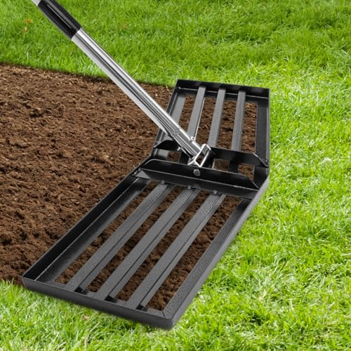 30"x10" Lawn Leveling Rake, Angled Design Yard Leveling Rake for Soil, Sand - size: 30 Inch