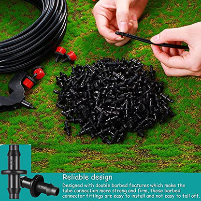300Pcs Barbed Connectors Irrigation Fittings Kit for 1/4 Inch Tube - color: 300 Pieces Irrigation Fittings Kit