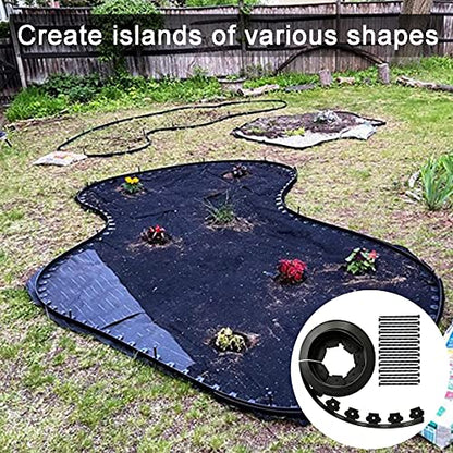 2" x 40' Plastic Landscape Edging Border Black, 40 Spikes