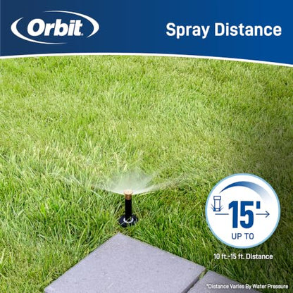 Orbit Brass Pop-Up Sprinkler Nozzle, Up to 15-Ft Adjustable Arc - 53574W