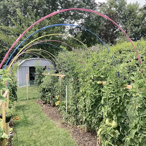 Garden Hoops Grow Tunnel, 12 Sets of 7FT Greenhouse Row Cover Hoops, 60 pcs