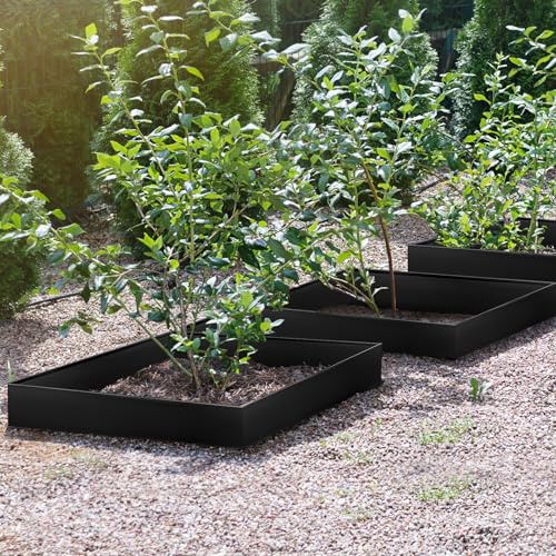 LAVEVE Galvanized Steel Landscape Edging 6-Pack, 40" L x 5" H (20Ft Total) - color: Black, size: 40"l X 5"h X 6 Pack