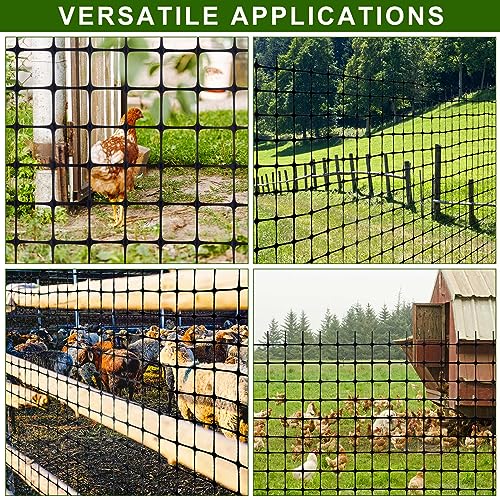 Windyun 2 Rolls 2'x100' Plastic Mesh Fence for Garden - size: 100 ft