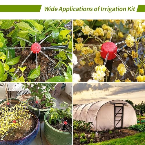 50 pcs Drip Irrigation Emitters Drip Emitters for 1/4" Drip Irrigation Tubing Adjustable 360 Degree Water Flow Irrigation Drip Heads Drip Irrigation Spray Emitters for Plant Watering System - size: 50 Pcs Drip Spray Emitters