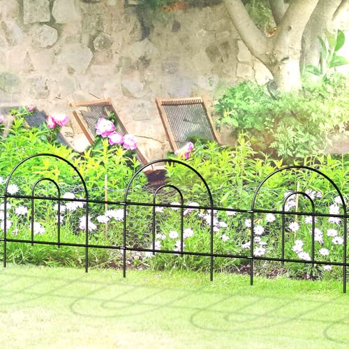 Decorative Black Garden Fencing 18inX50ft Metal Wire Edging Border Fence - color: Black, size: Black-18″x50′