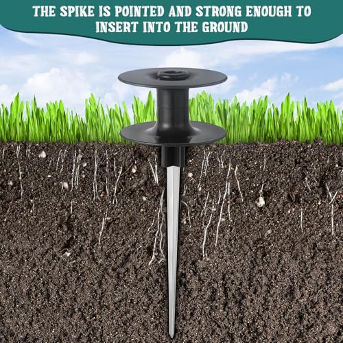 Chumia Garden Hose Guide Stakes, 10 Inch Metal Spike, Black, 12 Pieces - color: Black