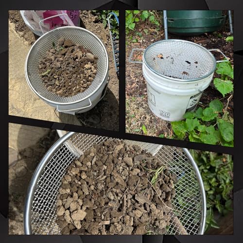 Round Soil Sifter (1/4-inch Mesh) Stainless Steel with Handle
