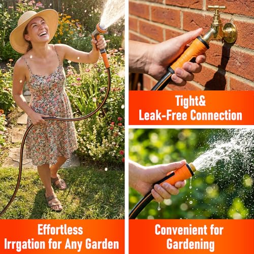 Garden Hose 50 ft x 5/8", Heavy Duty Water Hose, Flexible and Durable, Kink Resistant Lightweight Hybrid Hose, Leakproof Yard Hose with Male to Female Fittings - color: Black, size: 50ft
