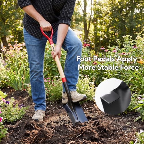 45 Inch Spade Shovel Trench Drain Spade Sharp Shooter Narrow Wood D-Handle