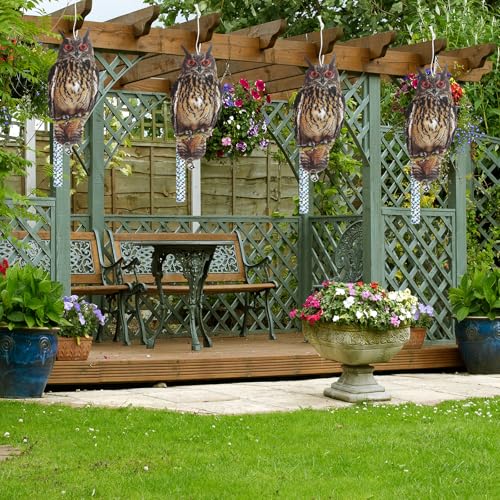 3PCS Hanging Flat Owl to Scare Pigeon Away from Outdoor - color: Brown Owls 3pcs