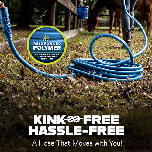 INVICTUS 75 Ft Garden Hose with Sprayer Nozzle, 2-Layer Heavy Duty Drinking RV Water Hose 75Ft x 5/8 in. Flexible, Lightweight, NON Expandable, Kink Resistant, Easy Connect Fittings, 400 PSI