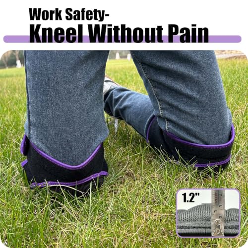 Gardening Knee Pads for Women Men - Waterproof, Adjustable Straps, Purple M - color: Purple, size: Medium