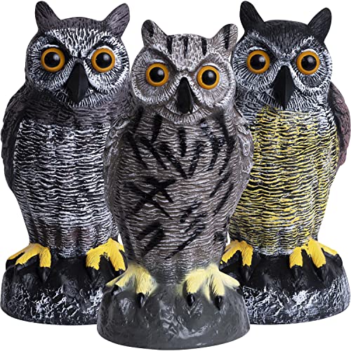 Owl Decoys to Scare Birds Away Plastic Owls Statue for Garden & Outdoors, 3 - style: Asian