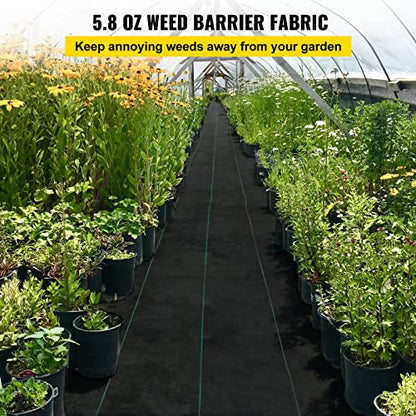 VEVOR Weed Barrier Fabric Heavy Duty 3x300 FT, 5.8oz Landscape Fabric, Woven Garden Fabric Weed Barrier, Weed Blocker Fabric, Weed Control Fabric Ground Cover, Geotextile Fabric, Gardening Mat, Black - size: 3FT*300FT-5.8OZ, style: Woven