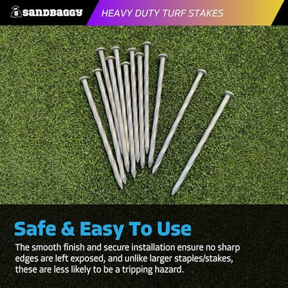 Sandbaggy 6" Heavy Duty Galvanized Artificial Turf Stakes - Spiral Landscape Nails - Ground Spikes/Pins - Synthetic Grass, Lawn, Edging, Weed Barrier Fabric, Garden (6 inch - Heavy Duty, 300, Count) - style: 6 inch - Heavy Duty