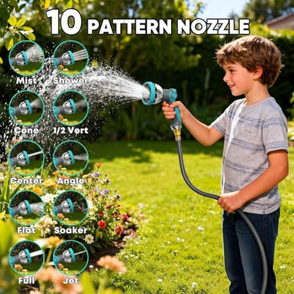 5/8" 75FT Retractable Garden Hose Reel - Heavy Duty Automatic Wall Mounted Hose Reel with 2026 Upgraded UV Resistant, 3/4" Brass Fitting, 10 Pattern Nozzle, 180° Swivel&Any Length Lock Slow Retraction - size: 75FT-5/8"