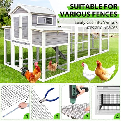 PVC Coated Welded Wire Fence,1 inch 48 in x 50 ft,Chicken Wire,Black Metal Fence Mesh Wire Roll,Garden Fencing Welded Wire Mesh for Pet Enclosures,Vegetable,Poultry and Agricultural Use - color: Black, size: 1"x1" 48inx50ft