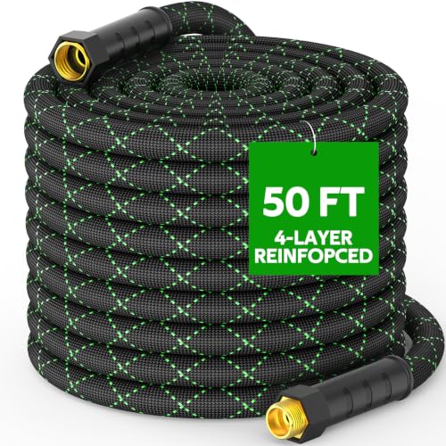 Garden Hose 50 FT, Non-Expandable Kink Free Water Hose,Lightweight Flexible - size: 50ft