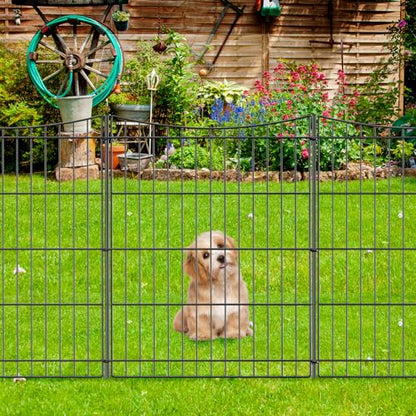 INJOPEXI Decorative Garden Fence 6 Panels 11.8ft(L)×30in(H) Garden Fences Outdoor with 6 Panels Rustproof Metal Wire No Dig Temporary Animal Barrier Fencing for Backyard Patio - Without Fence Gate - size: 6 Panels 11.8ft(L)-30"(H) - Without Gate