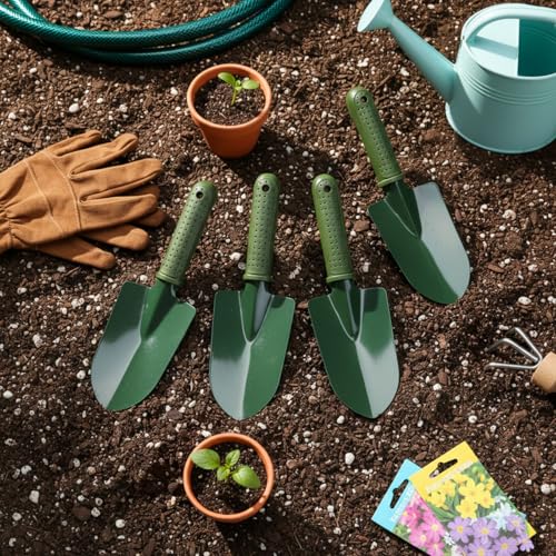 Yaocom 12 Pcs Garden Shovel Trowel Gardening Hand Tools Small Hand Shovels for Digging Metal Trowel Spade with Plastic Handle Anti Slippery for Lawn Yard Home Farm Planting
