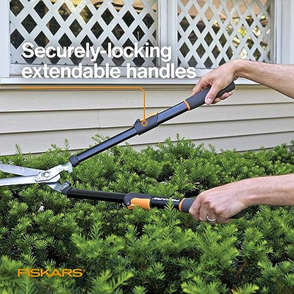 Fiskars 25"-33" Power-Lever Extendable Garden Hedge Shears, 10” Blades - style: 25-33" Power-Lever