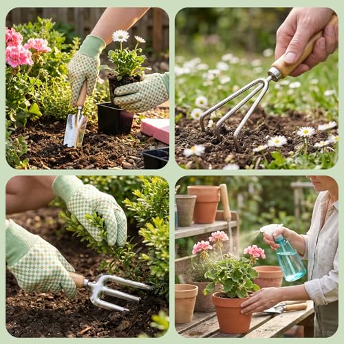 Heavy Duty Gardening Tool Set with Tote Bag, Great Gift for Gardeners