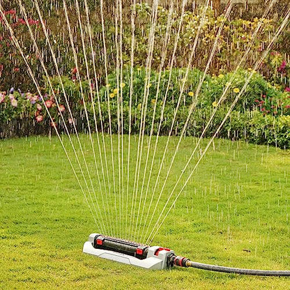 Eden 94095 Heavy Duty Turbo Oscillating Sprinkler, Covers Up to 4,000 sq. ft., 18 Precision Nozzles, Weighted Aluminum Base, Adjustable Range, Flow Control, Width Adjustment Tabs, Quick Connect Bundle - style: With Width Adjustment
