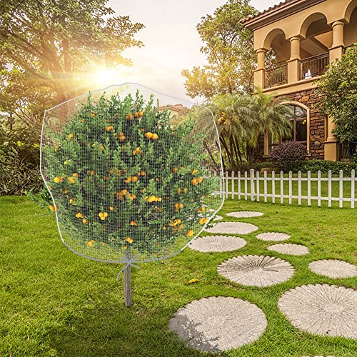 Alpurple 2 Pcs Insect Bird Barrier Netting Mesh with Drawstring- 4.9 x 3.2 Ft Garden Bug Netting Plant Cover- Fruit Tree Net for Protect Plant Fruits Citrus Flower from Insect Bird Eating - color: 2 Pcs, size: 4.9x3.2 ft