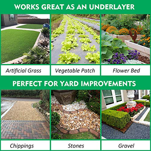 5oz Weed Barrier Landscape Fabric Ground Cover, 4ft x 100ft, Black - size: 4ftx100ft