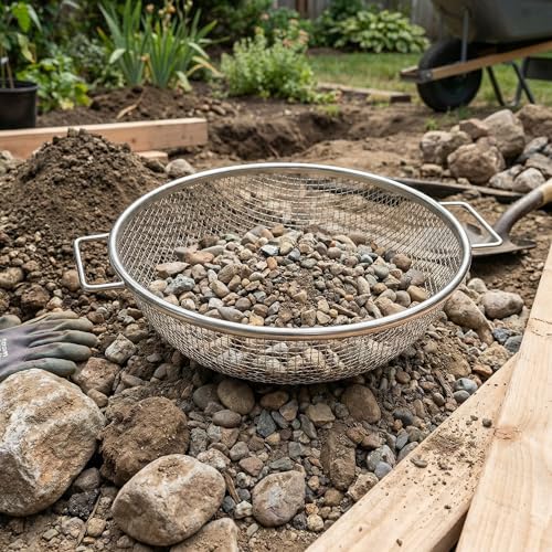304 Stainless Steel Soil Sifter for 5 Gallon Bucket 3/8" Mesh Garden Sieve - size: 3/8 in (2 Mesh)