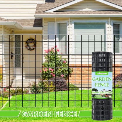 Black PVC Coated Welded Wire Fencing,2"x2" 16 Gauge,36inch H x 100ft L Garden Wire Fence Roll,2/3/4/5/6ft Tall x 50/100 ft Long Vinyl Coating Metal Wire Mesh for Yard,Farm,Dog,Vegetable Protection - color: Black, size: 2"x2" 36inx100ft