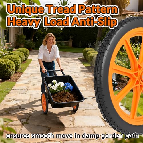 RONPOW 20" Flat Free Wheels Compatible with rubbermaid Wheelbarrows Tires - color: Orange