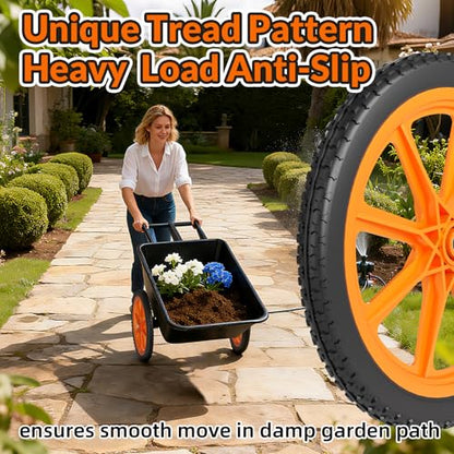 RONPOW 20" Flat Free Wheels Compatible with rubbermaid Wheelbarrows Tires - color: Orange