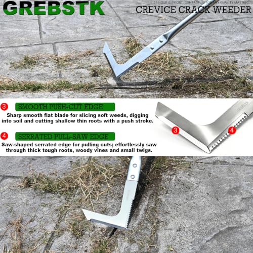 GREBSTK Crack Weeder Crevice Weeding Stainless Steel Sharp Tool, 36 in - size: 36in Crack Weeder