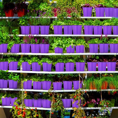 Havawish 150 Pcs 4 Inch Nursery Pots with Drainage Holes, Purple - color: Purple