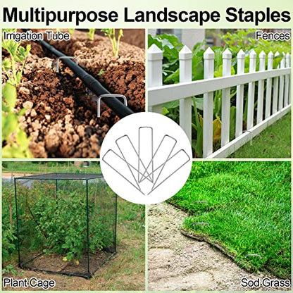 72 Pack Garden Stakes, U-Shaped Tent Stakes, Galvanized Landscape Staples, Ground Stakes, for Landscaping Securing Weed Barrier Fabric, Irrigation Tubing, Holding Fence, Tarpaulin - size: 72 Pack