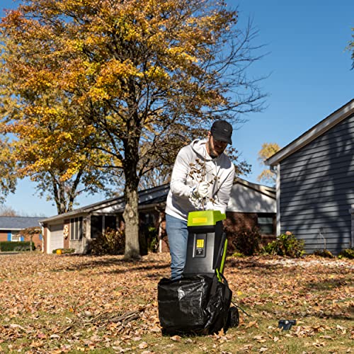 Earthwise GS015 15-Amp Electric Corded Chipper/Shredder with Collection Bag - style: 15-Amp, 8:1 Thick Mulch Ratio