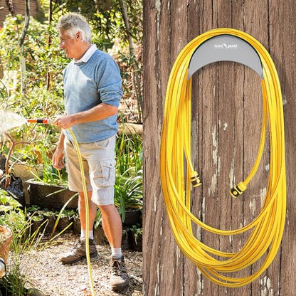 FLORA GUARD Garden Hose Holder, Heavy Duty Wall Mount Hose Hanger - color: Gray