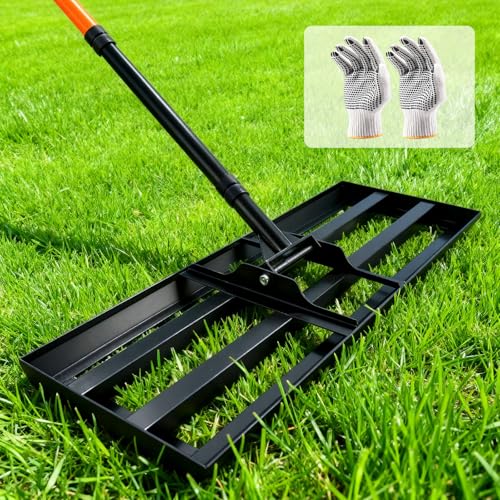 Lawn Leveling Rake 30" x 10", Heavy Duty Lawn Leveler with 78" Handle