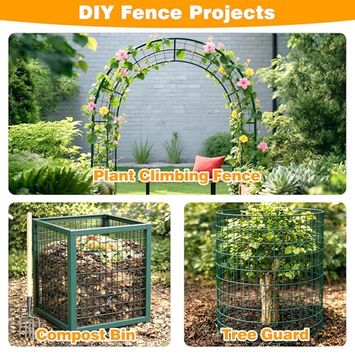 Green PVC Coated Welded Wire Fencing, 72in High x 100ft Long, 2 inch x 3 inch 16GA 2/3/4/5/6 Ft Tall Welded Wire Fence Rolls, Green Metal Garden Fence Wire Roll Garden Fencing for Yard - color: Green, size: 2"x3" 16GA 72" x 100'